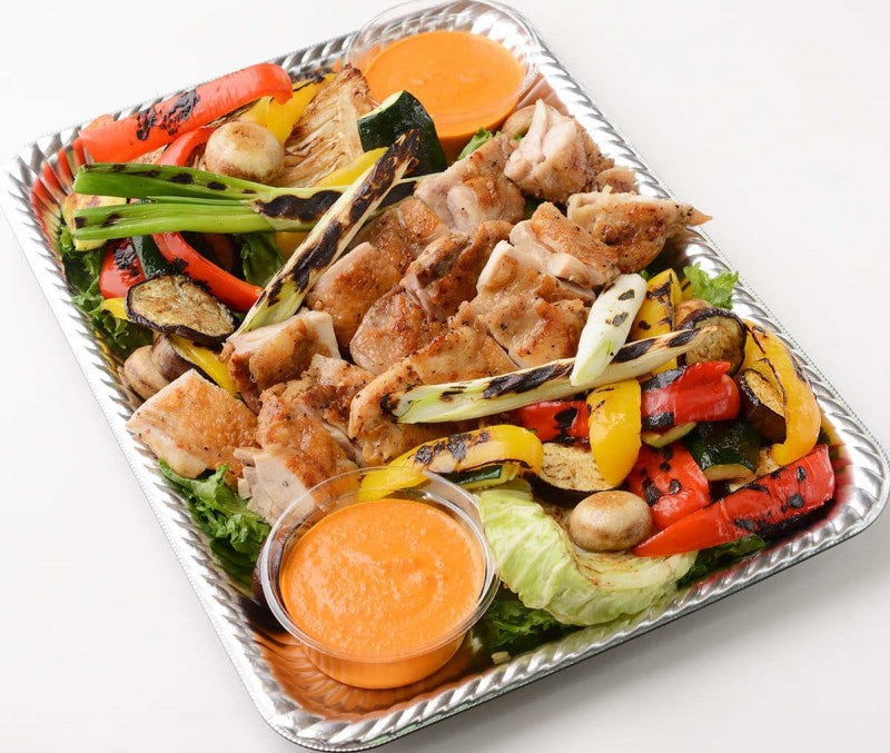 32. Lemon pepper chicken & Grilled Vegetable with Romesco sauce